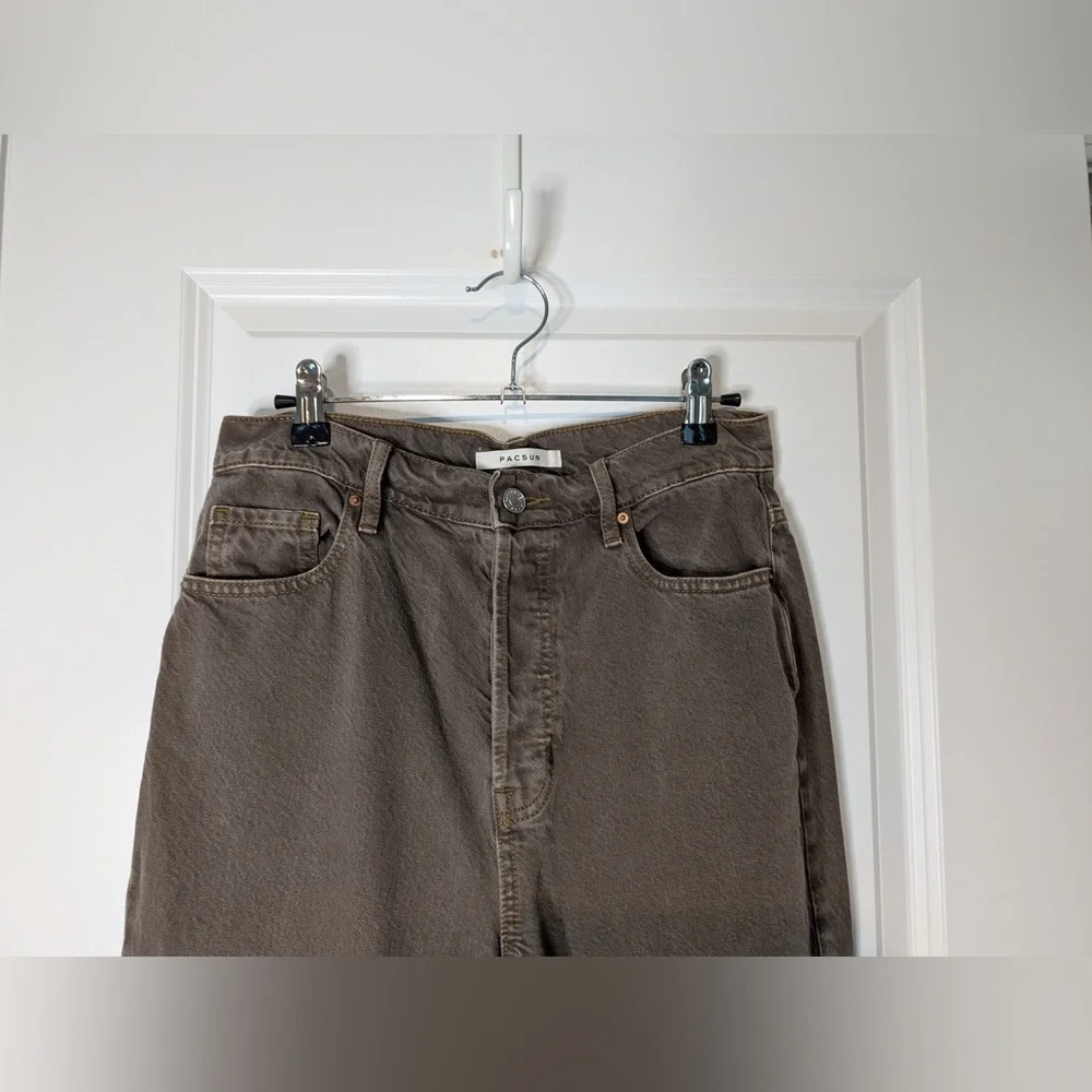 PACSUN High Rise Bootcut Jeans Brown Size 28
